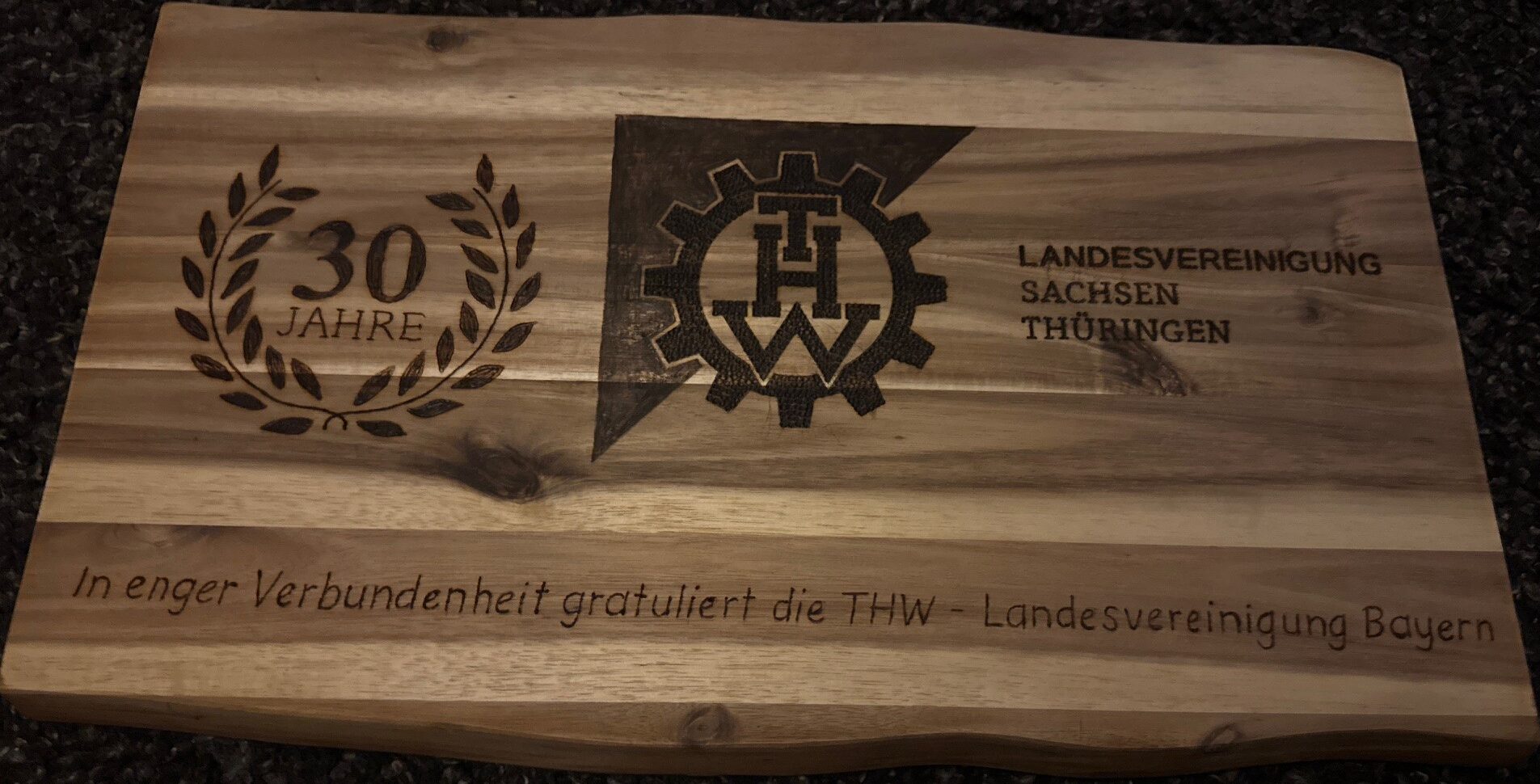 Gratulation von der THW-Landesvereinigung Bayern zum Jubiläum